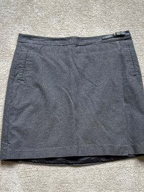 L.L. Bean Dark Gray Mini Skirt with Waist Buckle